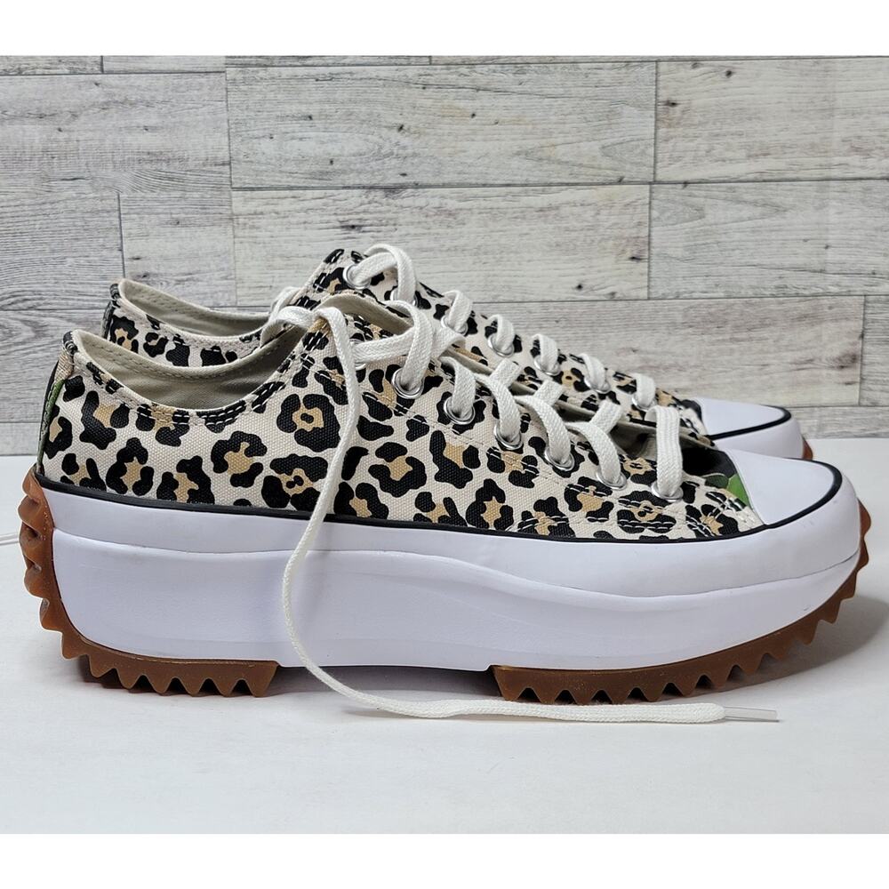 Converse Chuck Taylor 10M Low Top Chunky Platform Leopard Run Star Tennis Shoes - Picture 3 of 12